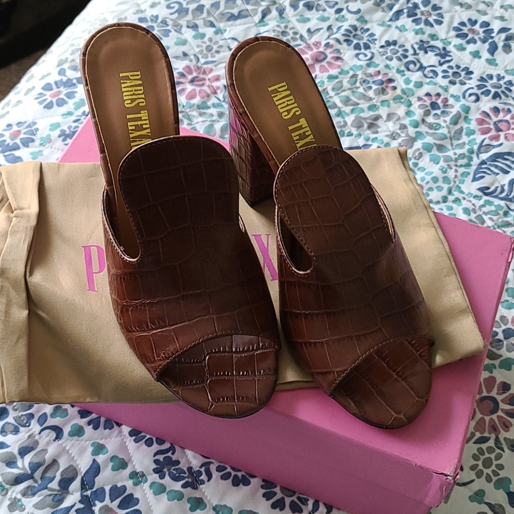Paris Texas Croco Brown Sandal